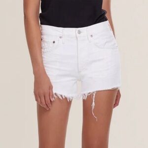 Agolde Parker Long White Denim Women Shorts